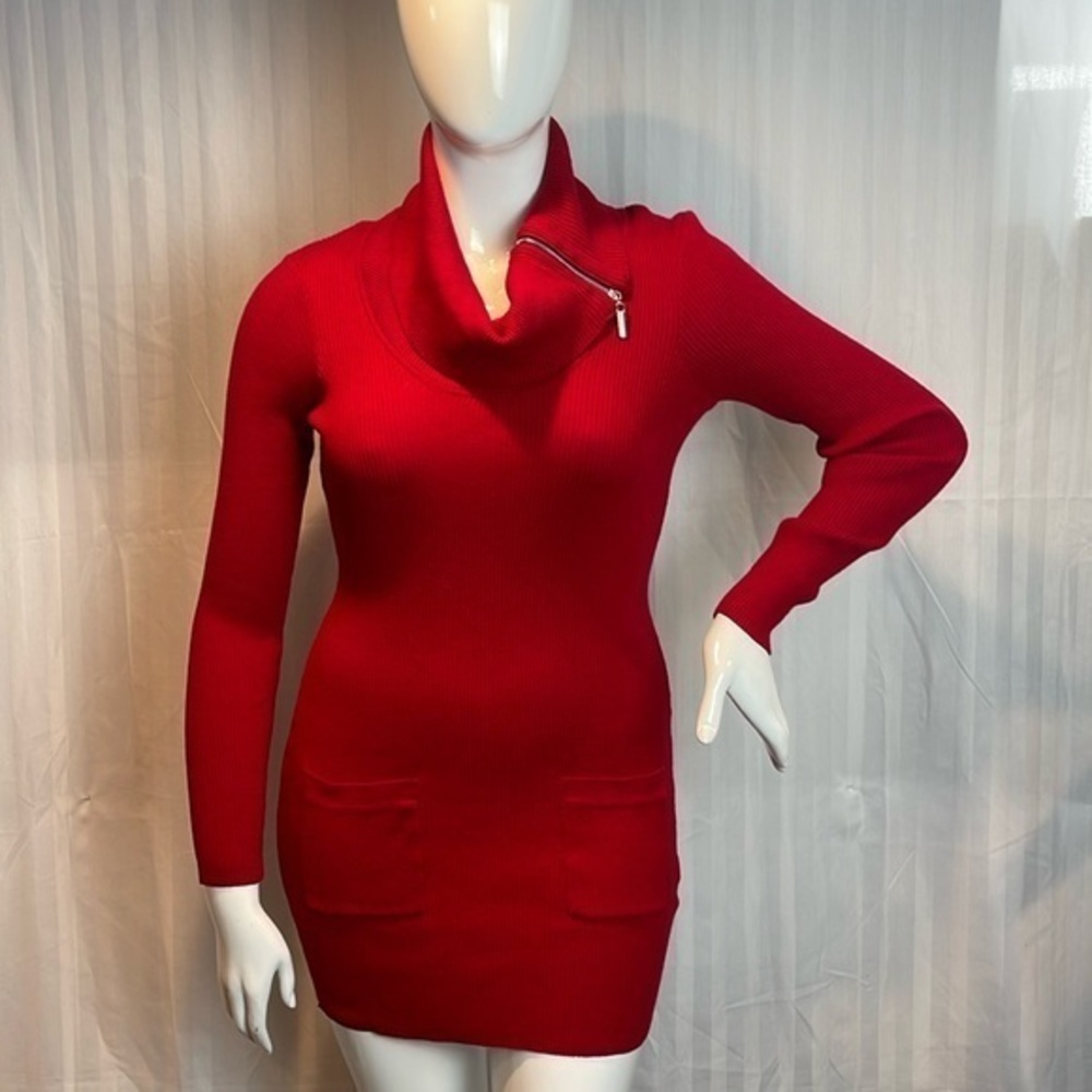 BCX Fitted Red Gorgeous Sweater Dress‎ size Large RefR49